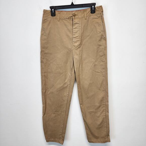 Alex Mill Boyish Chino Pants Size 10 30x28 Tan Twill Button Fly Androgynous - Picture 1 of 7